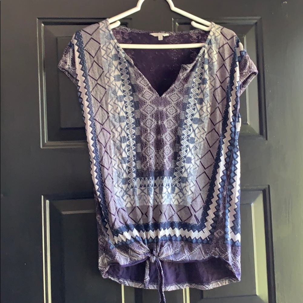 Lucky Brand Tie Hem Top NWOT